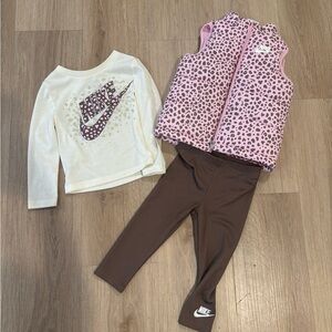 Nike Pink Fleece Lined vest matching set
